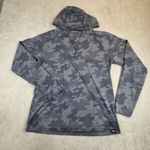 Rhone Reign Performance Hoodie Mens L Gray Camo Lightweight Stretch